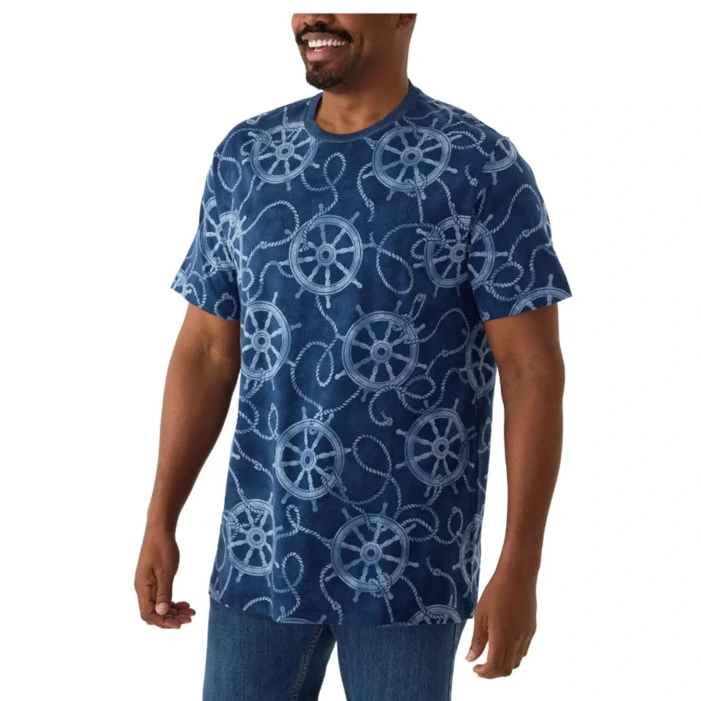 POLO RALPH LAUREN MEN'S S/S T-SHIRT~NAVY NAUTICAL~3XL TALL~NWT
